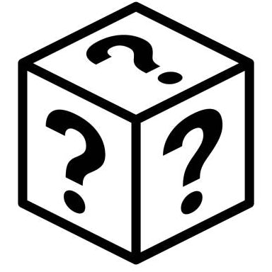 Black cube with question marks on a white background